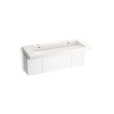 Kohler Constellation 60In Wall-Mount Trough Lavatory System In Designer White 81032-BPW-KCD